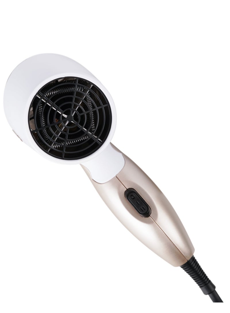 ELORA Lightweight & Powerful Hair Dryer with Quick Drying, Customizable Heat & Speed Settings, Foldable Handle – 1000 W | ELPC-1605 Pearl White - Image 5